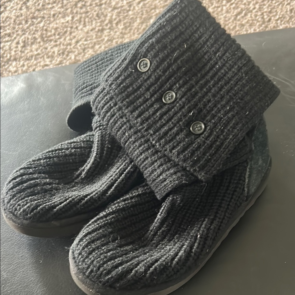 UGG Black Winter Rain Boots Cozy Knit Design